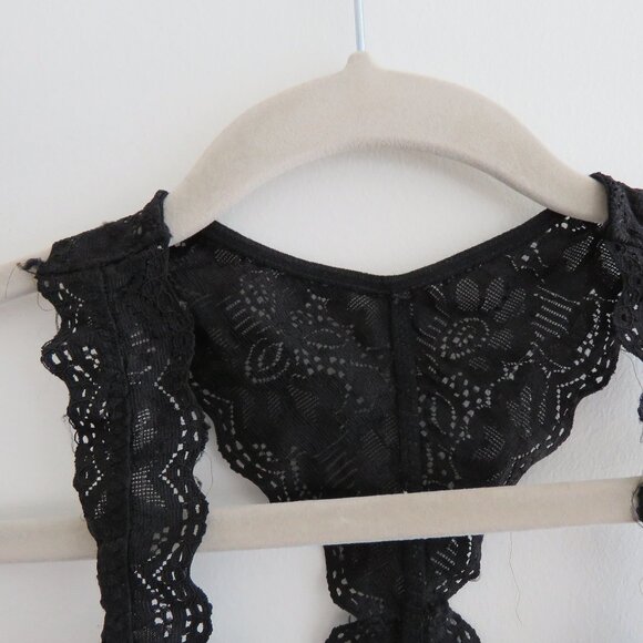 FELINA Lace Racerback‎ Wireless Bra Bralette Stretch Black - Size Medium - Picture 4 of 14